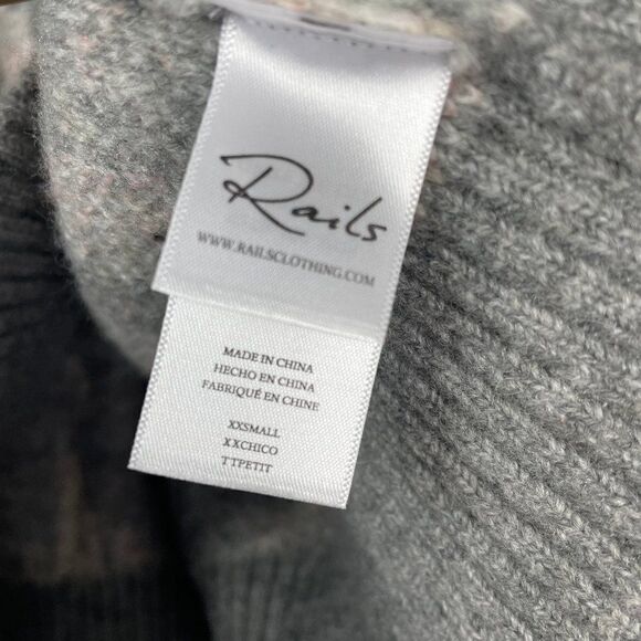 Rails Virgo Gray Tie Dye Knit Sweater Wool Blend Size XXS - Picture 5 of 8